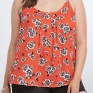 Torrid Red Floral Tank Top